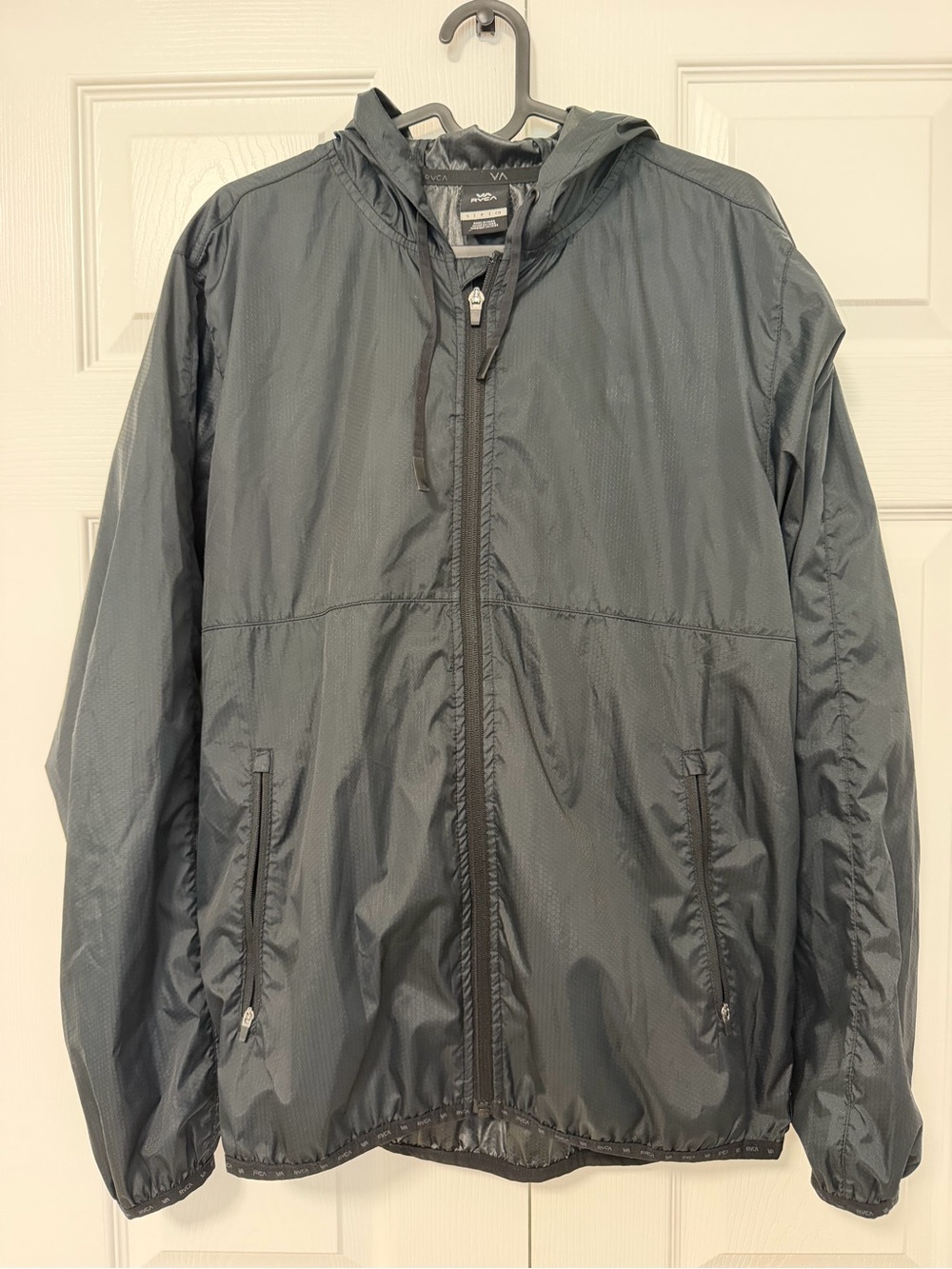 RVCA Men's Hooded Windbreaker Jacket - Charcoal